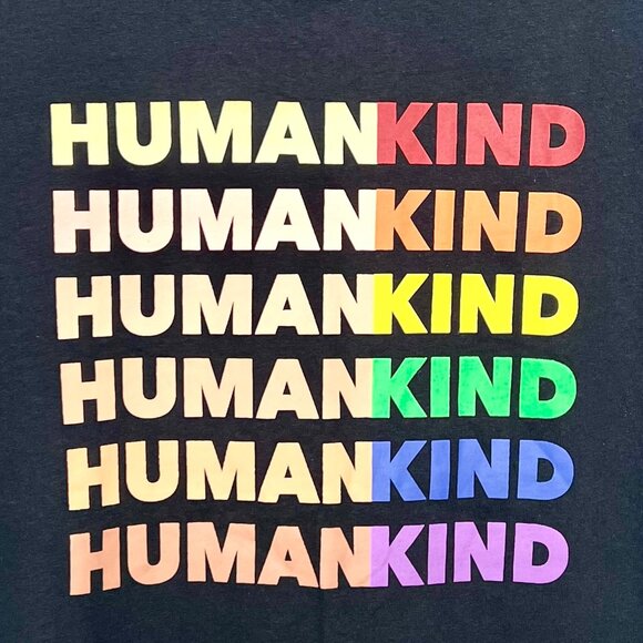 NWOT HumanKind Equality Inclusivity Rainbow LGBTQIA+ Black Unisex Tee - Medium - Picture 2 of 5